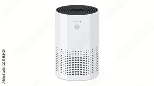 Minimalist White Modern Air Purifier Device for Clean Indoor Environment and Healthy Home Climate Control Technology