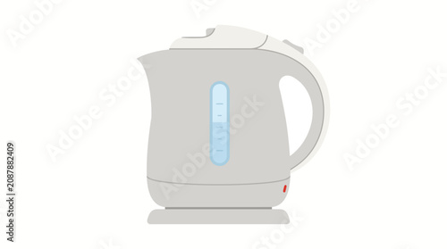 Minimal electric kettle illustration featuring a sleek modern kitchen appliance design for boiling water efficiency