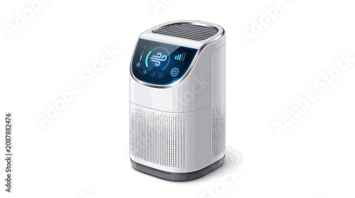 Modern smart air purifier with digital display and advanced filtration technology