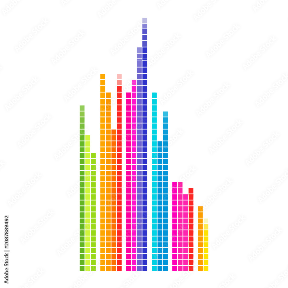 Obraz premium Audio Meter Square Grid Bars Icon
