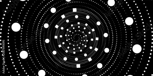 Obraz na plátně Halftone circular dotted frames set