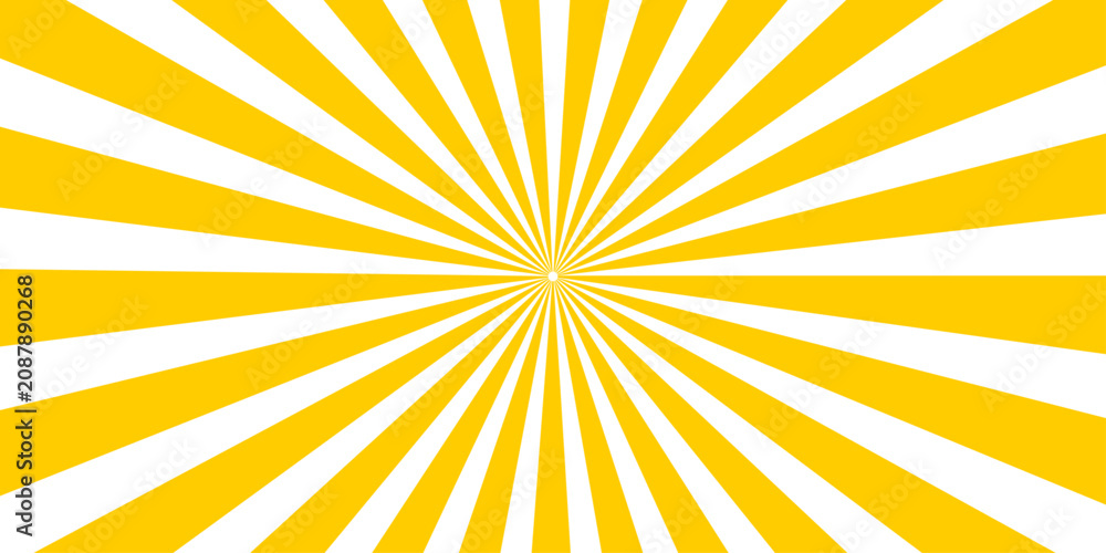 Obraz premium Sunshine burst background with radiating lines of yellow and white, creating a vibrant and energetic abstract pattern.