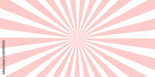 Schilderij op canvas A graphic burst of soft pink and white radial lines creates a dynamic and cheerful background, reminiscent of a gentle sunrise or a celebratory explosion