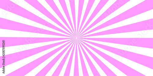 Schilderij op canvas A vibrant pink and white sunburst pattern radiates outwards from a central point, creating a dynamic and eye-catching graphic design