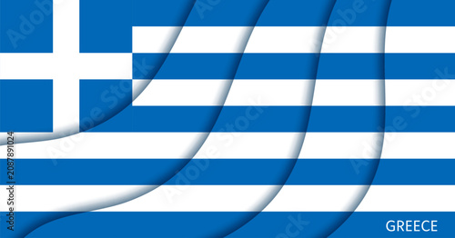 Quadro su tela Greece paper cut flag for national March 25 Independence day holiday papercut banner