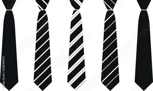 Tableau sur toile Neck tie icon featuring formal business attire, professional fashion accessory, office wear, corporate branding, and modern vector illustration isolated on white background