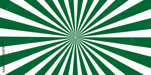 Bild auf Leinwand A radiant burst of green and white rays emanates from a central point, creating a dynamic and energetic optical illusion