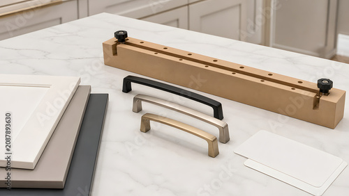 Foto Cabinet D pull drilling jig with blank cards