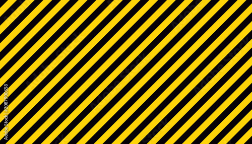 Konstfotografi Seamless diagonal black and yellow hazard stripes pattern background, perfect for safety and construction themes