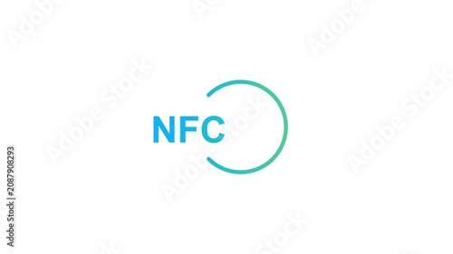 Animated NFC Near Field Communication Technology Logo and Signal Icon