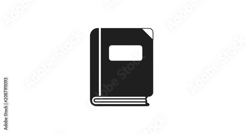 Foto Black hardcover book or notebook with title label