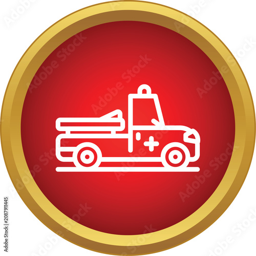 Obraz na plátně Emergency medical services responding vehicle icon design