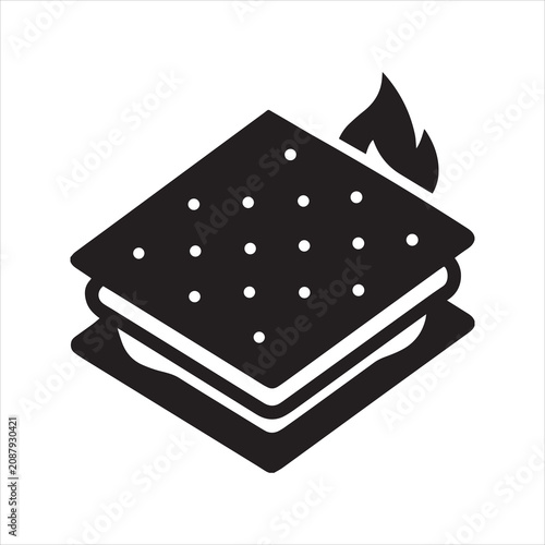Foto s mores snack icon vector illustration.