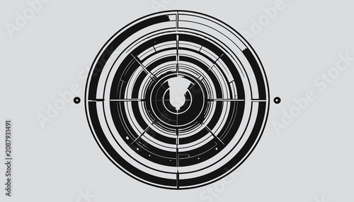 Bild auf Leinwand Bullseye Target with Crosshairs Center.
