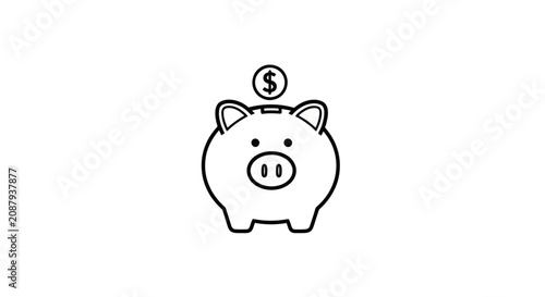 Photography Piggy Bank and Dollar Coin Savings Icon