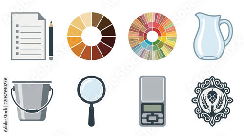 Tasting Notepad and Beer Color SRM Chart Grid Asset Sheet for Professional Cicerone Sommelier Evaluation Guides