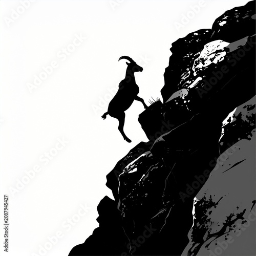 Solo hiker standing on a rocky mountain peak at sunrise.