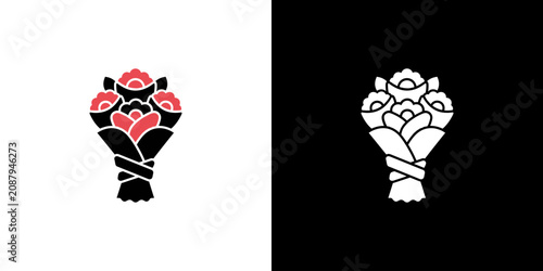 Minimalist Bouquet of Flowers Icon Set for Gifting and Special Occasions