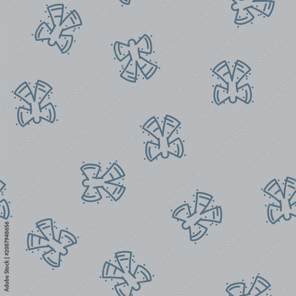 Fototapeta premium snow angel winter season line seamless pattern snow angel winter season thin line illustration