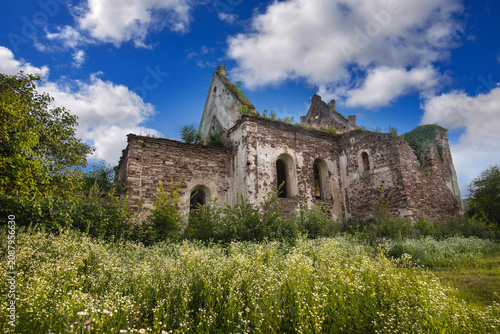 Cuadro en lienzo ruins of the Church of the Assumption of the Blessed Virgin Mary in the Chervonoe tract near the village of Nyrkiv, Ternopil region