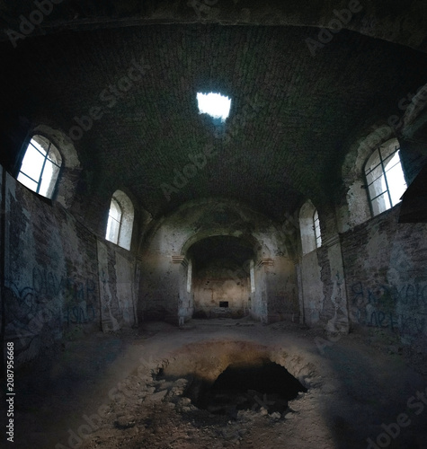 interior of the ruins of the Church of the Assumption of the Virgin Mary in C...