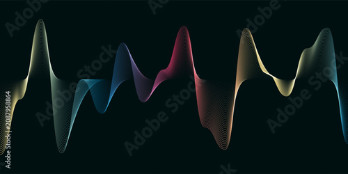 Abstract banner with a colourful soundwaves design 