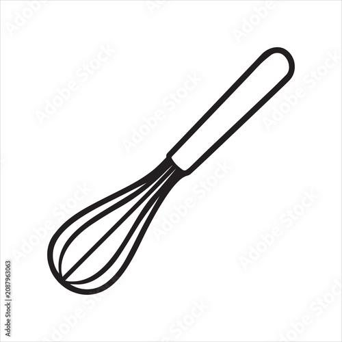 Obraz na plátně whisk kitchen line art.