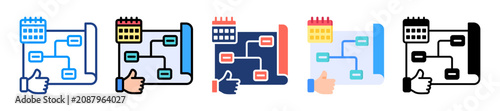 Cuadro en lienzo Good Plan Icon Sheet Multiple Style Collection