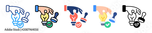 Bild auf Leinwand Idea Validation Icon Sheet Multiple Style Collection
