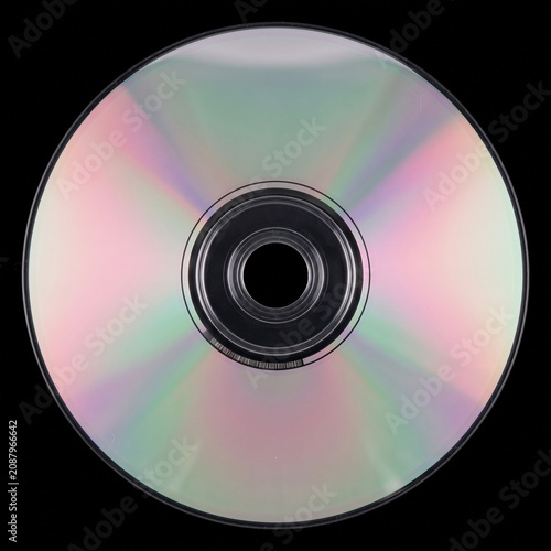 Compact Disc CD with Iridescent Rainbow Color Reflection
