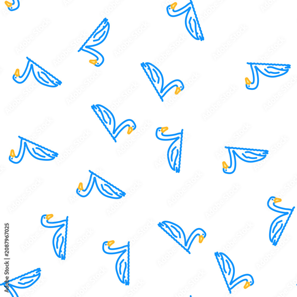 Fototapeta premium swan bird vector seamless pattern swan bird sign illustration