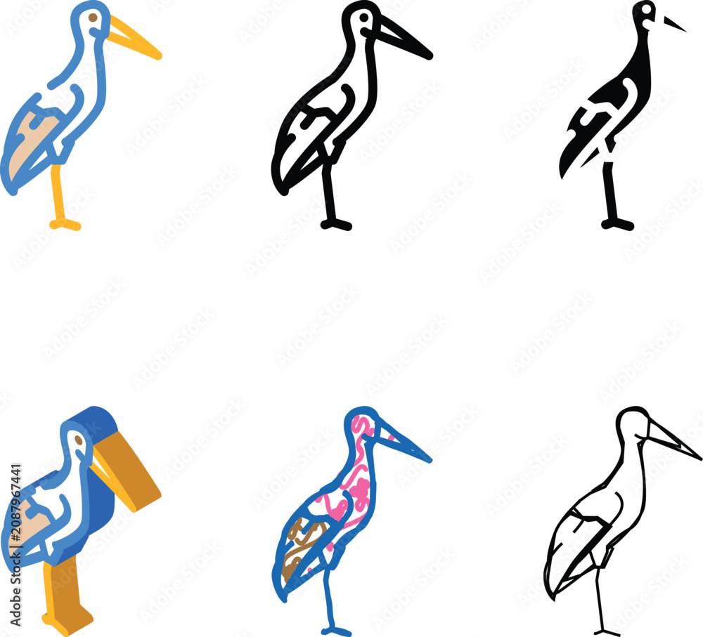 Fototapeta premium stork edition bird color icon vector. stork bird sign. isolated symbol illustration