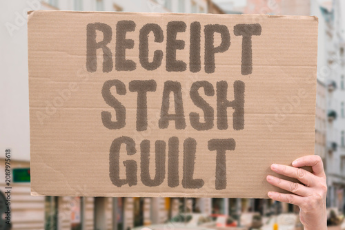 Obraz na plátně "Receipt stash guilt" Hoarding paper slips feels like a confession