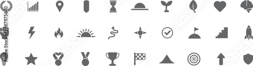 Motivation icon set. Solid icon collection. Vector illustration.