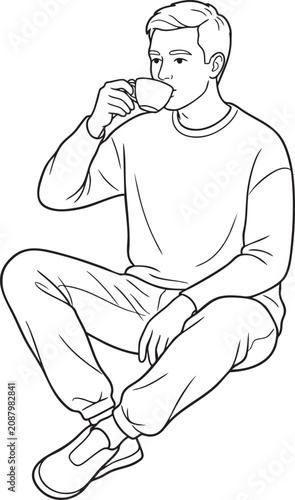 Full_body_male_drinking_coffee,_202606010059 (1) - Isolated white background Adobe Illustrator Artwork