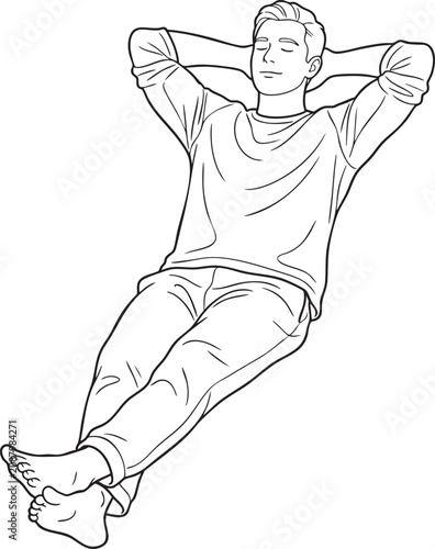 Full_body_male_relaxing_with_202606032310 (1) - Isolated white background Adobe Illustrator Artwork