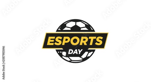 Esports Day logo design with soccer ball graphic element.