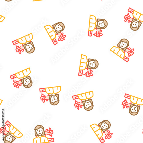 Принти на полотні seamstress woman job vector seamless pattern seamstress woman job sign illustrat