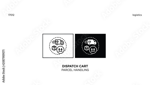 Tableau sur toile Vector icon for dispatch cart and parcel handling