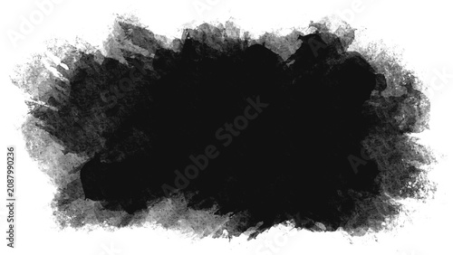 Fotografia Distressed marker brush stroke ink blot element isolated clip art on background