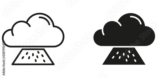 Fotografie Cloud with rain falling on a surface representing a storm or precipitation event