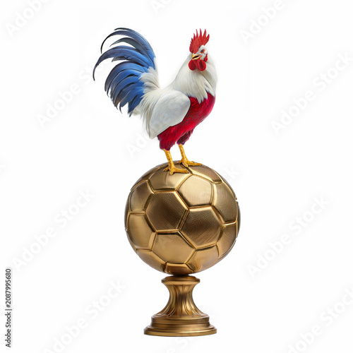 coq, champion, France, bleu blanc rouge, fierté, drapeau, ballon, bec, or, coq de France