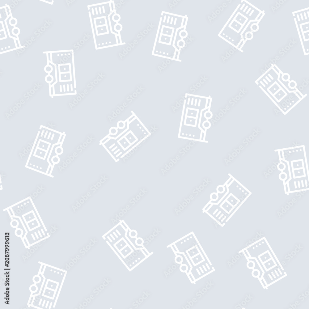 Fototapeta premium generator building equipment line seamless pattern generator building equipment thin line illustration