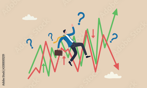 Obraz na plátně Financial volatility, uncertainty or change in business and stock market due to
