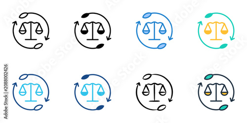 Bild auf Leinwand Restorative justice icons set multiple style collection