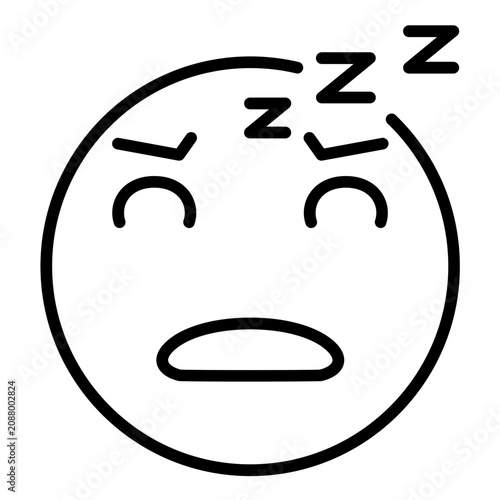 Cuadro en lienzo Sleepy Face Icon