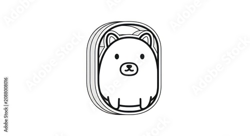 Cute cartoon bear face illustration.