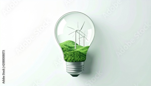 light bulb on green background