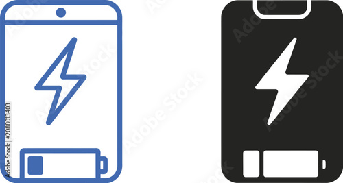 Power Bank Icon in line, filled, outline, and solid styles representing portable charging, energy storage, mobile devices, battery power, and electronic accessories.