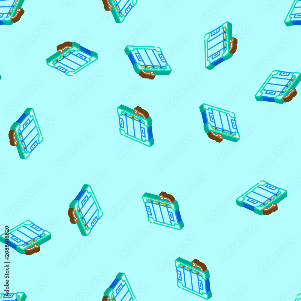 Fototapeta premium battery pack energy storage isometric seamless pattern. battery pack energy storage sign illustration